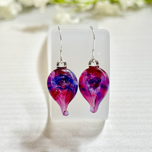 Fluid Fused Glass Earrings - 4193