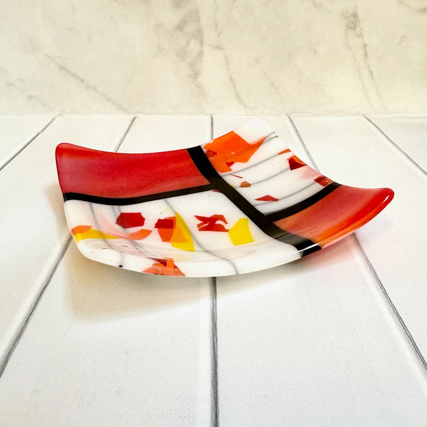 Ember Glow Fused Glass Dish - 4194