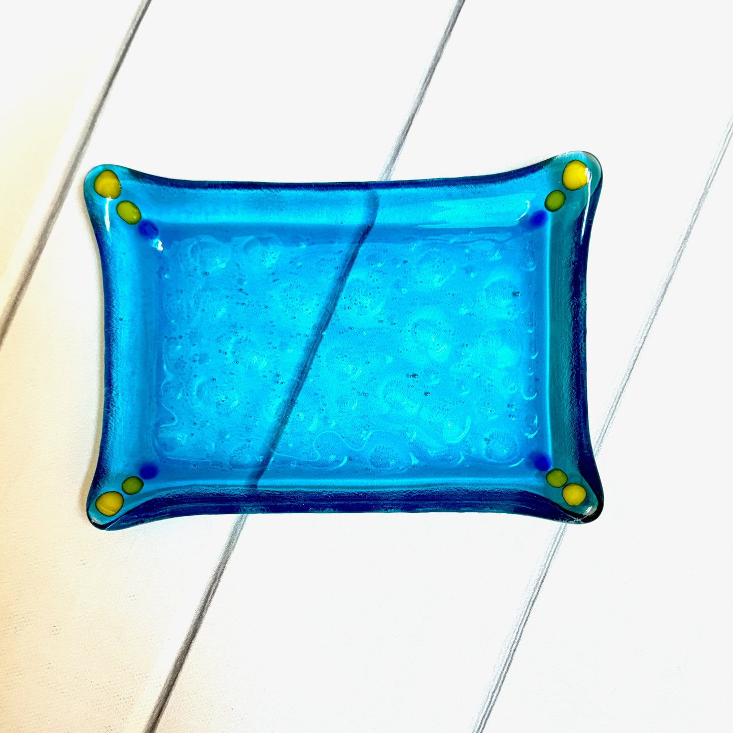 Bubbles Fused Glass Soap or Trinket Dish - 4198