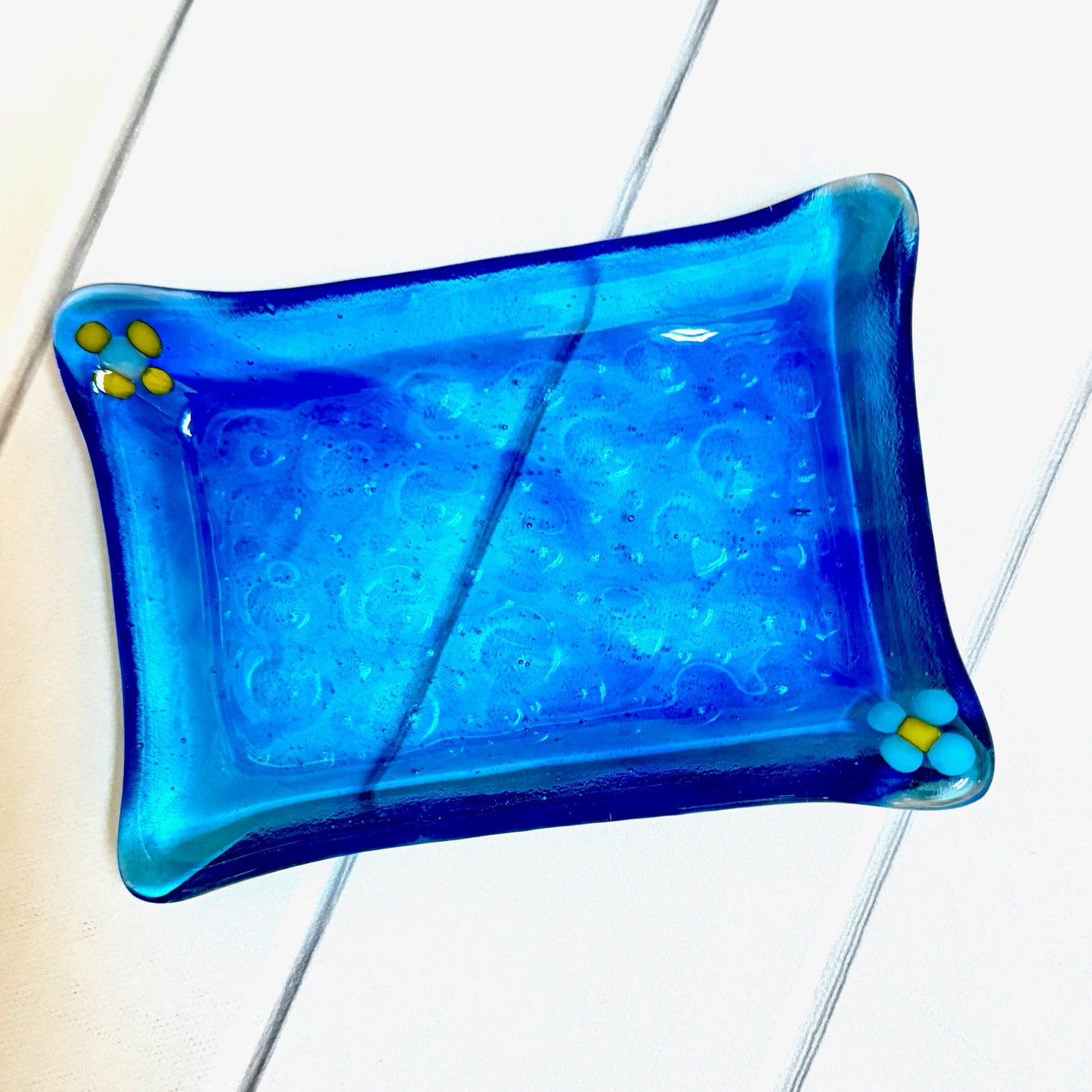 Bubbles Fused Glass Soap or Trinket Dish - 4199