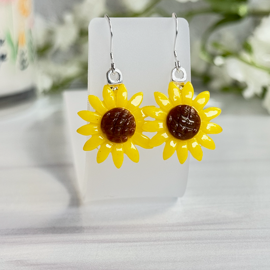 Sunflower Fused Glass Earrings - 4400