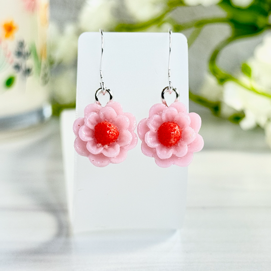 Layered Floral Fused Glass Earrings - 4406