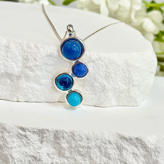 Cascading Droplets Fused Glass Necklace - 4453