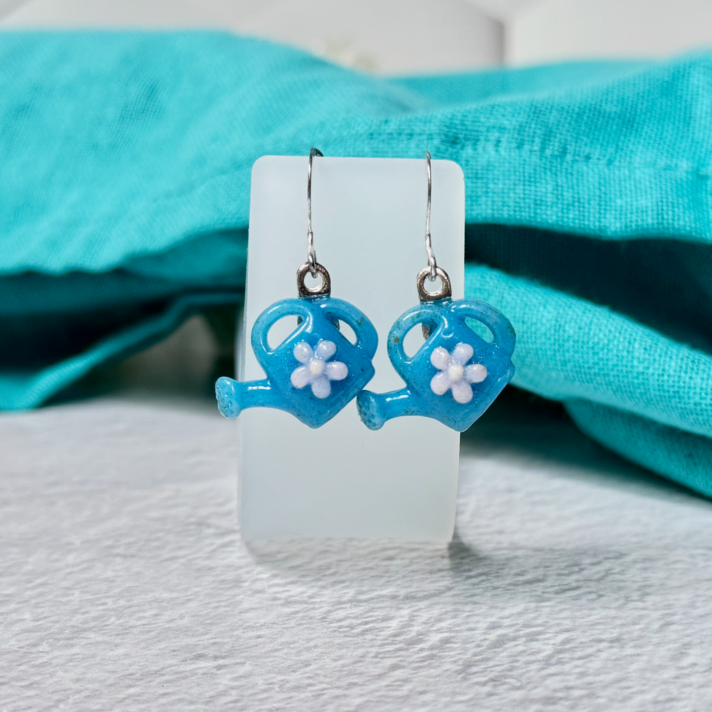 Watering Can Fused Glass Earrings - 4498