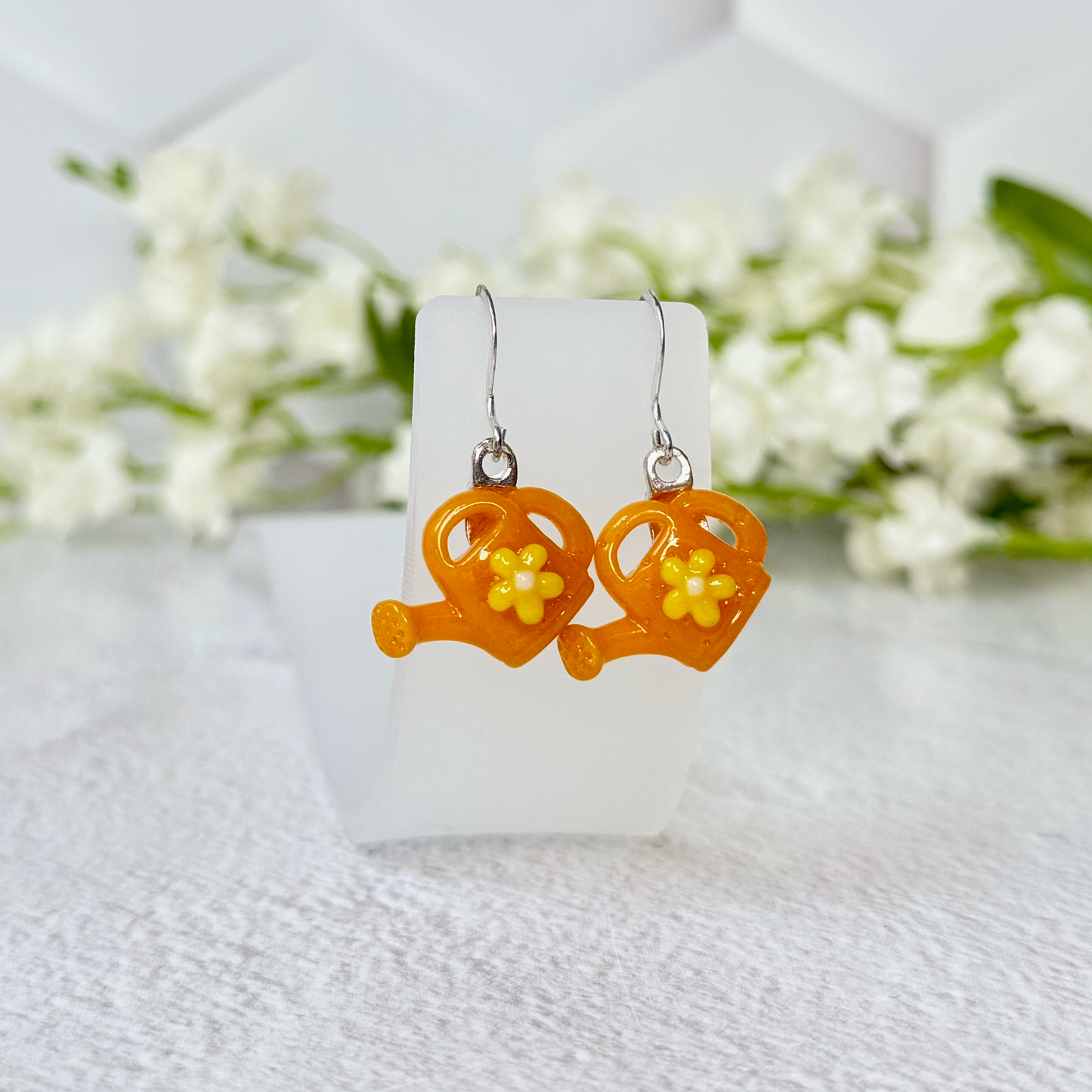 Watering Can Fused Glass Earrings - 4498