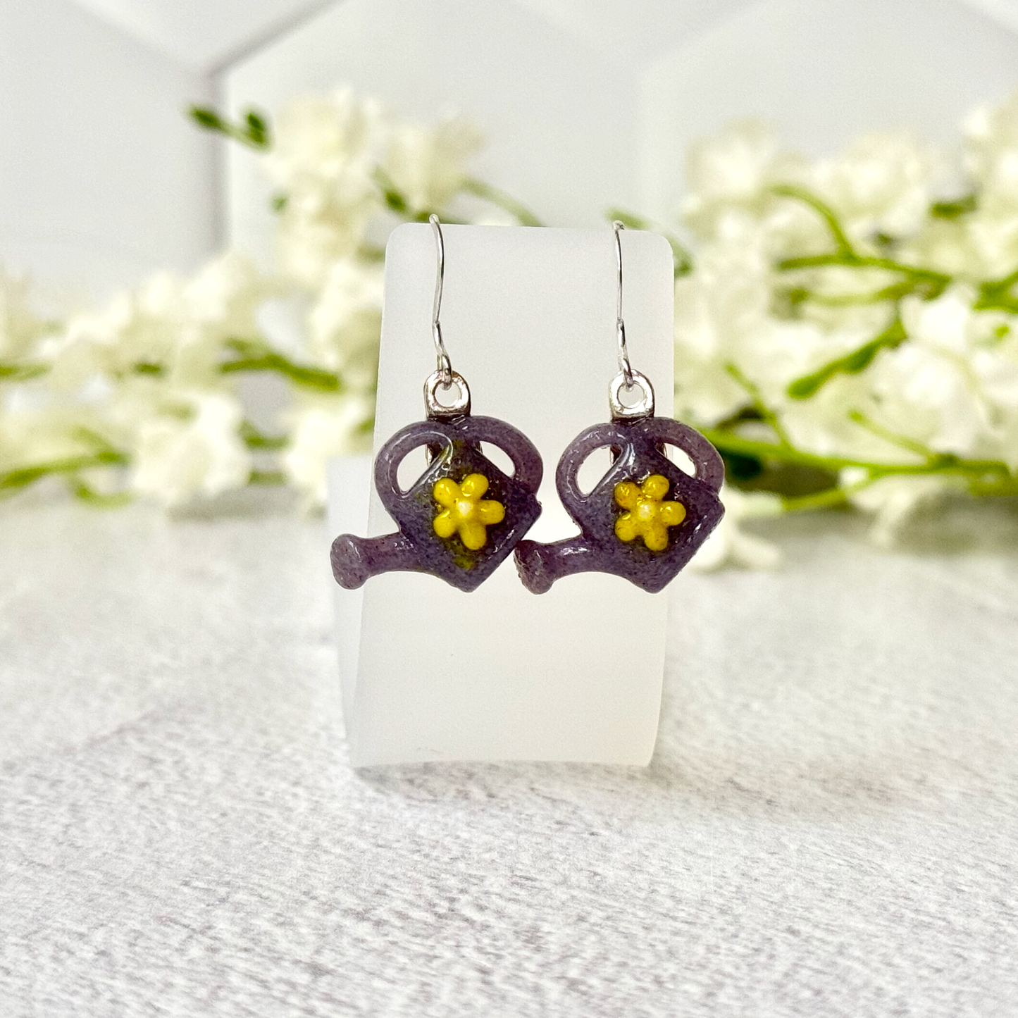 Watering Can Fused Glass Earrings - 4498