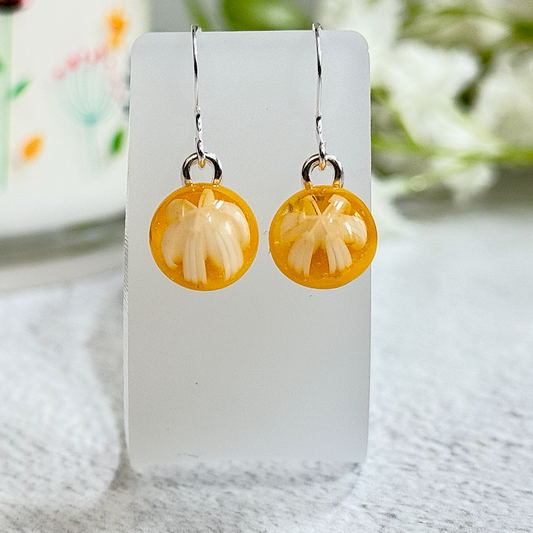 Yellow Fused Glass Earring Dots - 4500