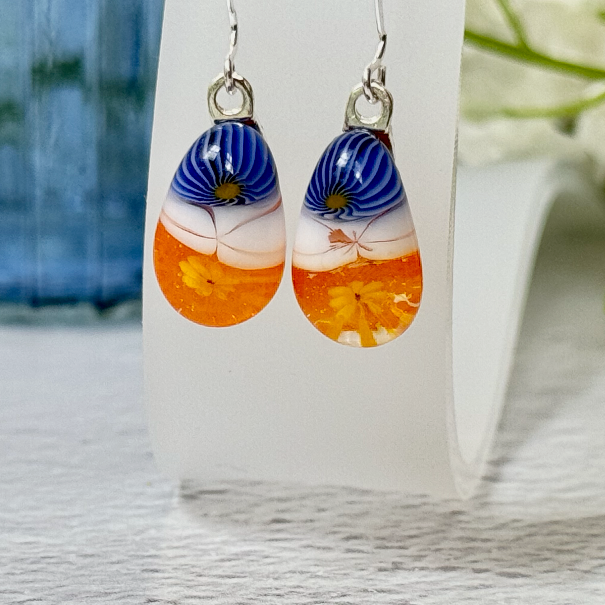Murrini Fused Glass Earrings - 4543