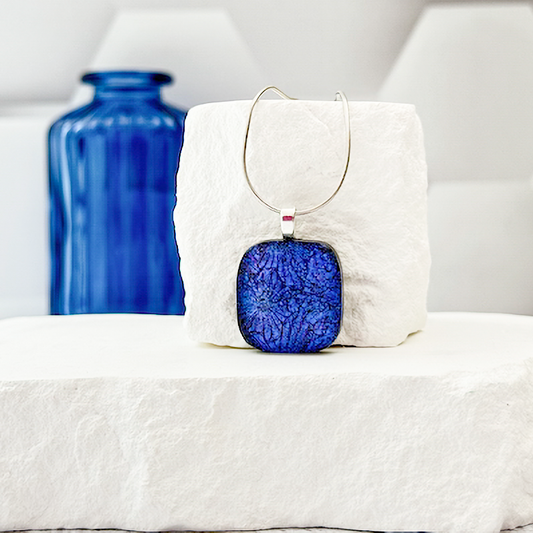 Volcanos Dichroic Fused Glass Necklace - 4604