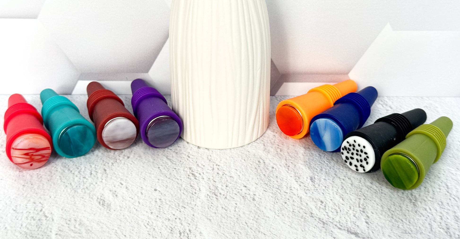 Colorful Fused Glass Bottle Stoppers - 4699
