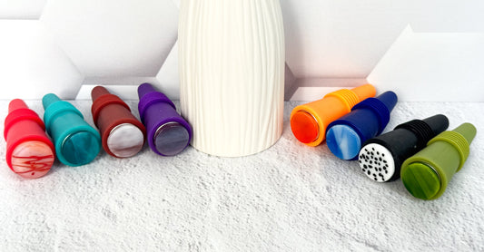 Colorful Fused Glass Bottle Stoppers - 4699
