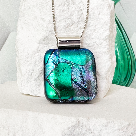 Dichroic Fused Glass Stud Earrings - 4713