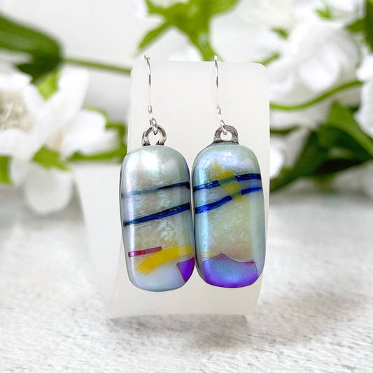 Field of Flowers Fused Glass Necklace - 4716