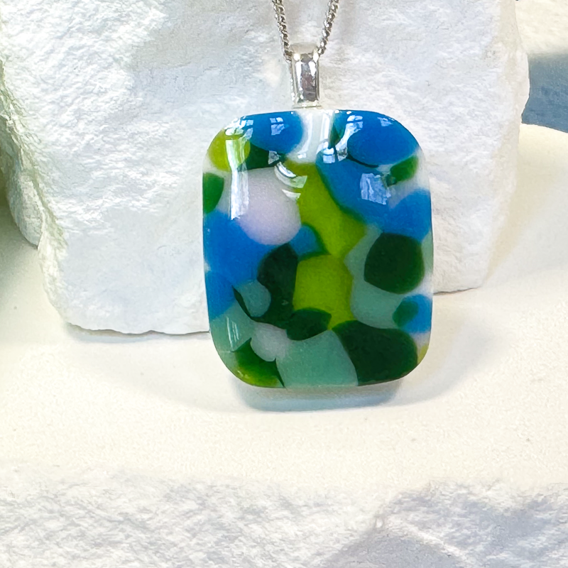 Dichroic Fused Glass Stud Earrings - 4723