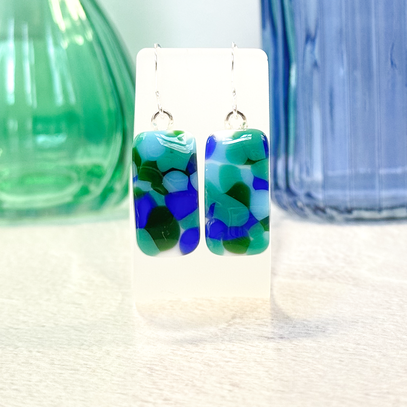 Tropic Ocean Fused Glass Necklace - 4727
