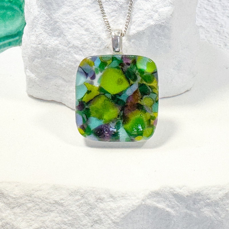 Dichroic Fused Glass Earrings - 4732