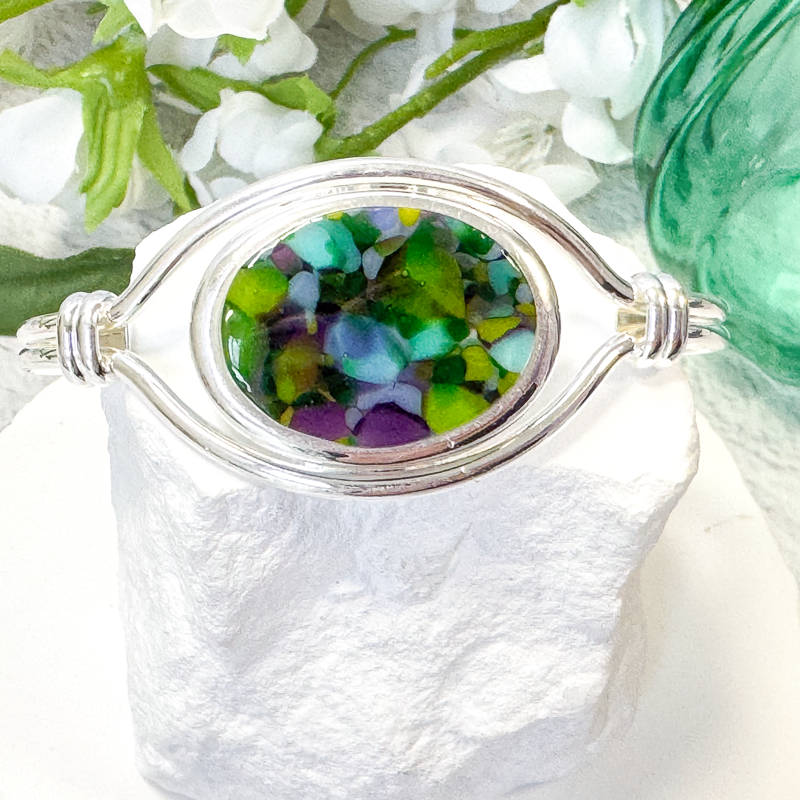 Sunset Loops Dichroic Fused Glass Necklace - 4735