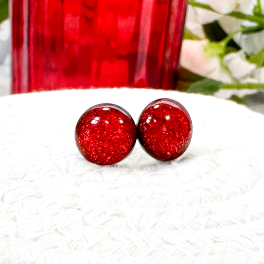 Pink Glowing Dichroic Fused Glass Necklace - 4756