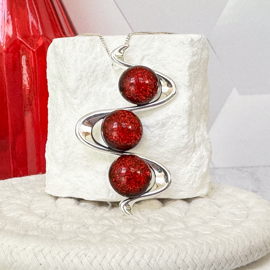 Sterling Bypass Fused Glass Ring - 4757