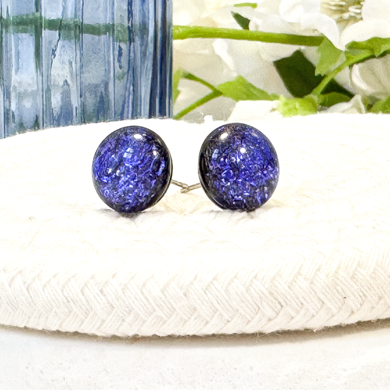 Perfectly Purple Dichroic Fused Glass Necklace - 4761