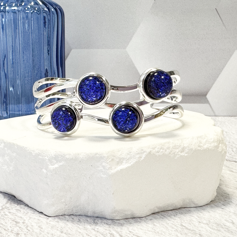 Over and Under Dichroic Fused Glass Necklace - 4762