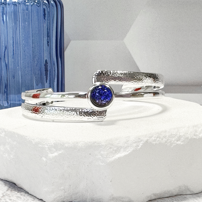 Over and Under Dichroic Fused Glass Earrings - 4763