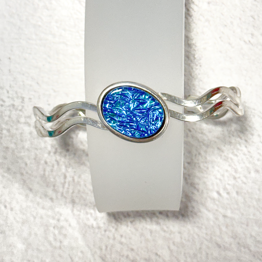 Falling Leaves Dichroic Fused Glass Necklace - 4772