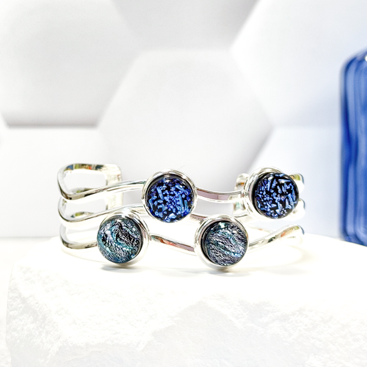 Foggy Day Dichroic Fused Glass Necklace - 4774