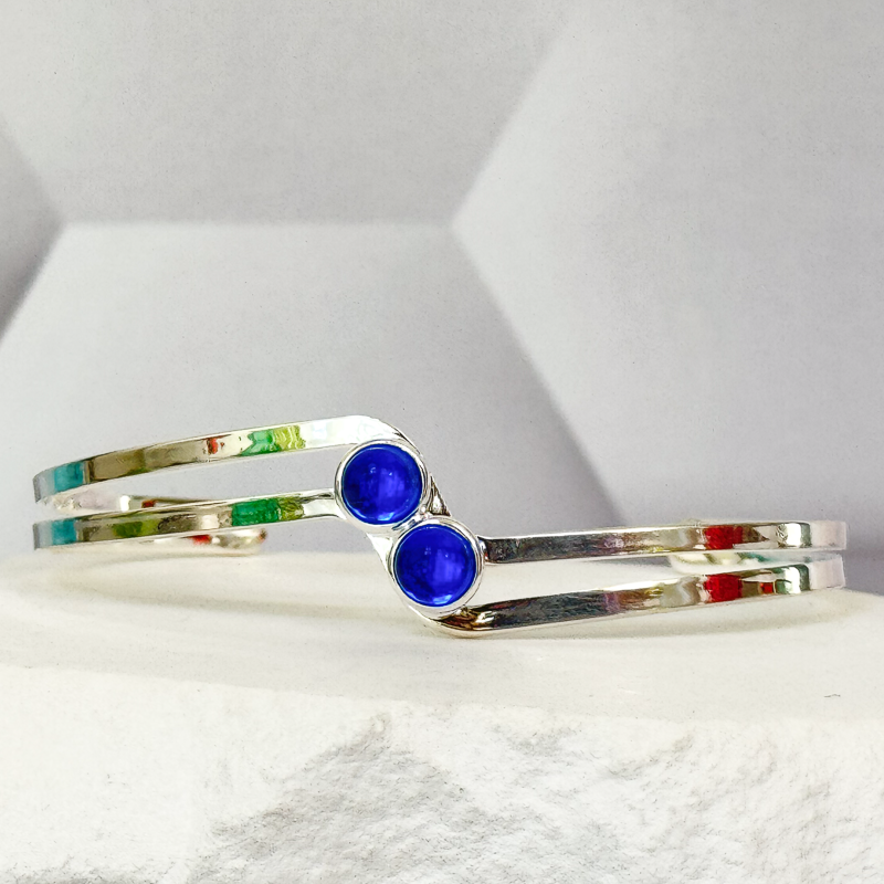 Ocean Bubbles Fused Glass Necklace - 4789