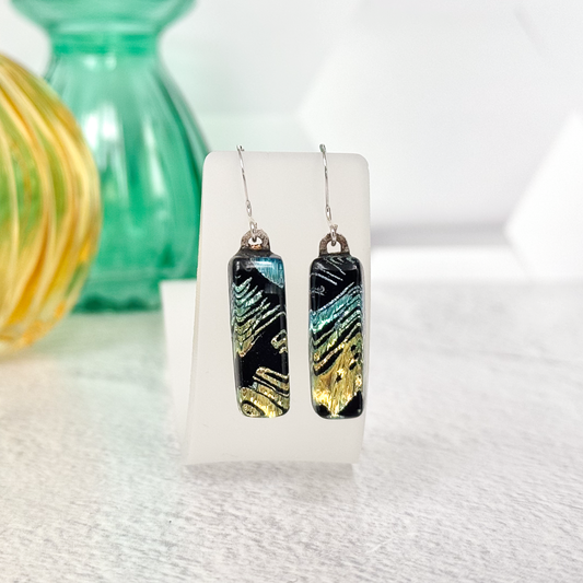 Brush Strokes Dichroic Fused Glass Necklace - 4933