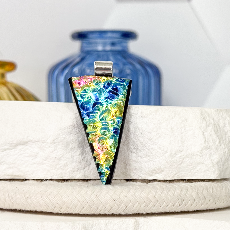 Cobblestones Dichroic Fused Glass Necklace - 4937