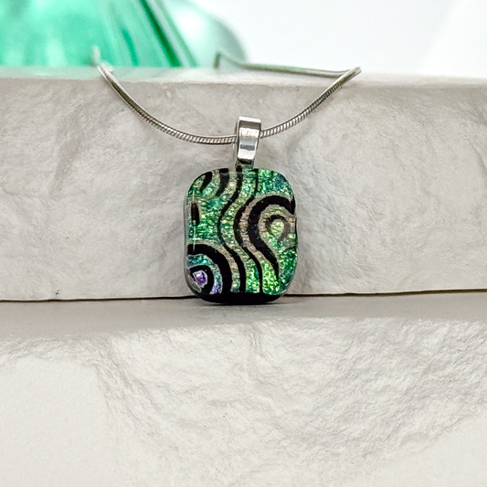 Currents Dichroic Fused Glass Necklace - 4938