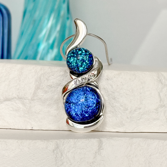 Sash Dichroic Fused Glass Necklace - 4953