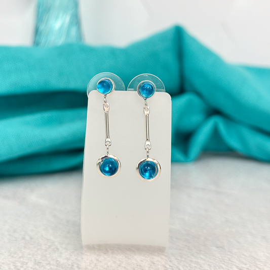 Double Drop Fused Glass Earrings - 4957