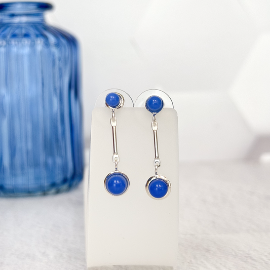 Double Drop Fused Glass Earrings - 4960