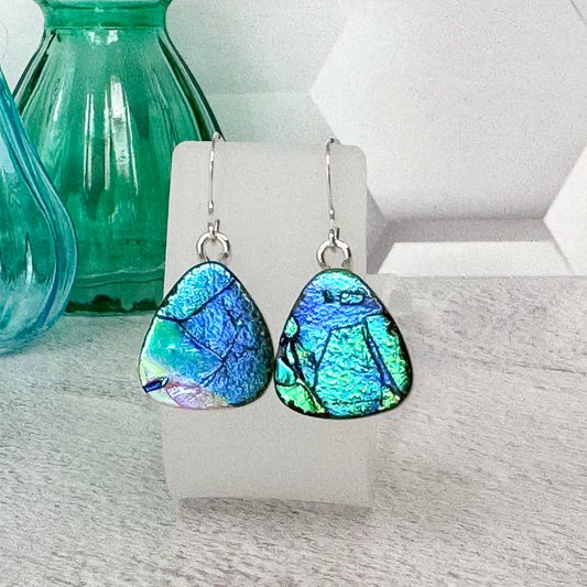 Indescribable Dichroic Fused Glass Earrings - 4964