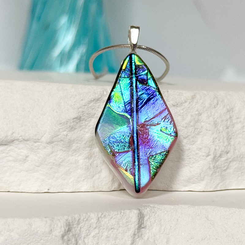 Indescribable Dichroic Fused Glass Necklace - 4970