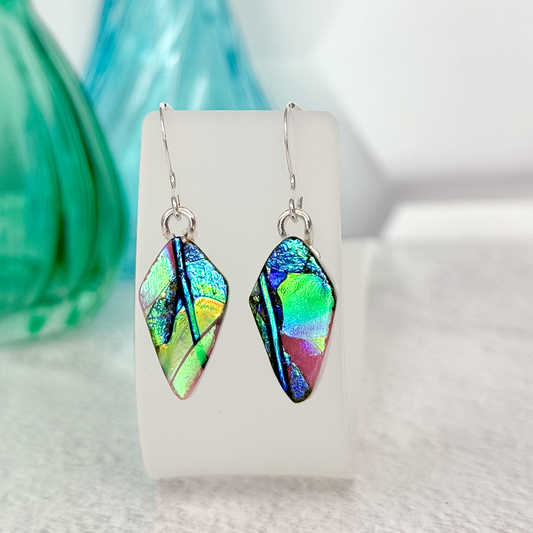 Indescribable Dichroic Fused Glass Earrings - 4971
