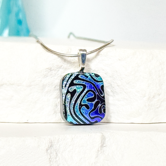 Ahhh-mazing Dichroic Fused Glass Necklace - 4975