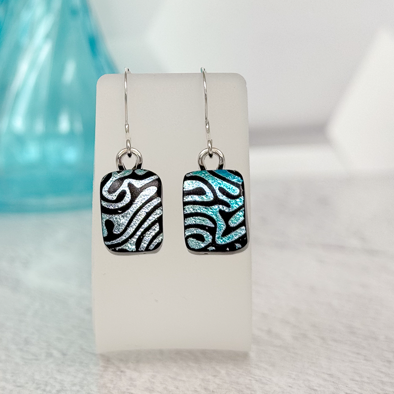 Ahhh-mazing Dichroic Fused Glass Earrings - 4976