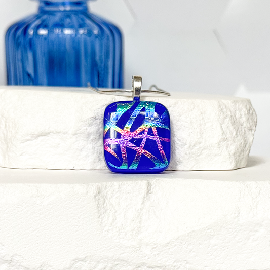 Streamers Dichroic Fused Glass Necklace - 4978