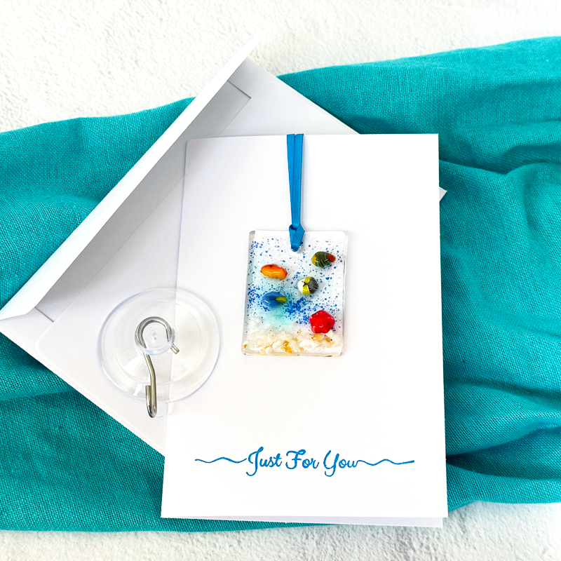 Fused Glass Suncatcher or Magnet Greeting Cards - Premade-4988