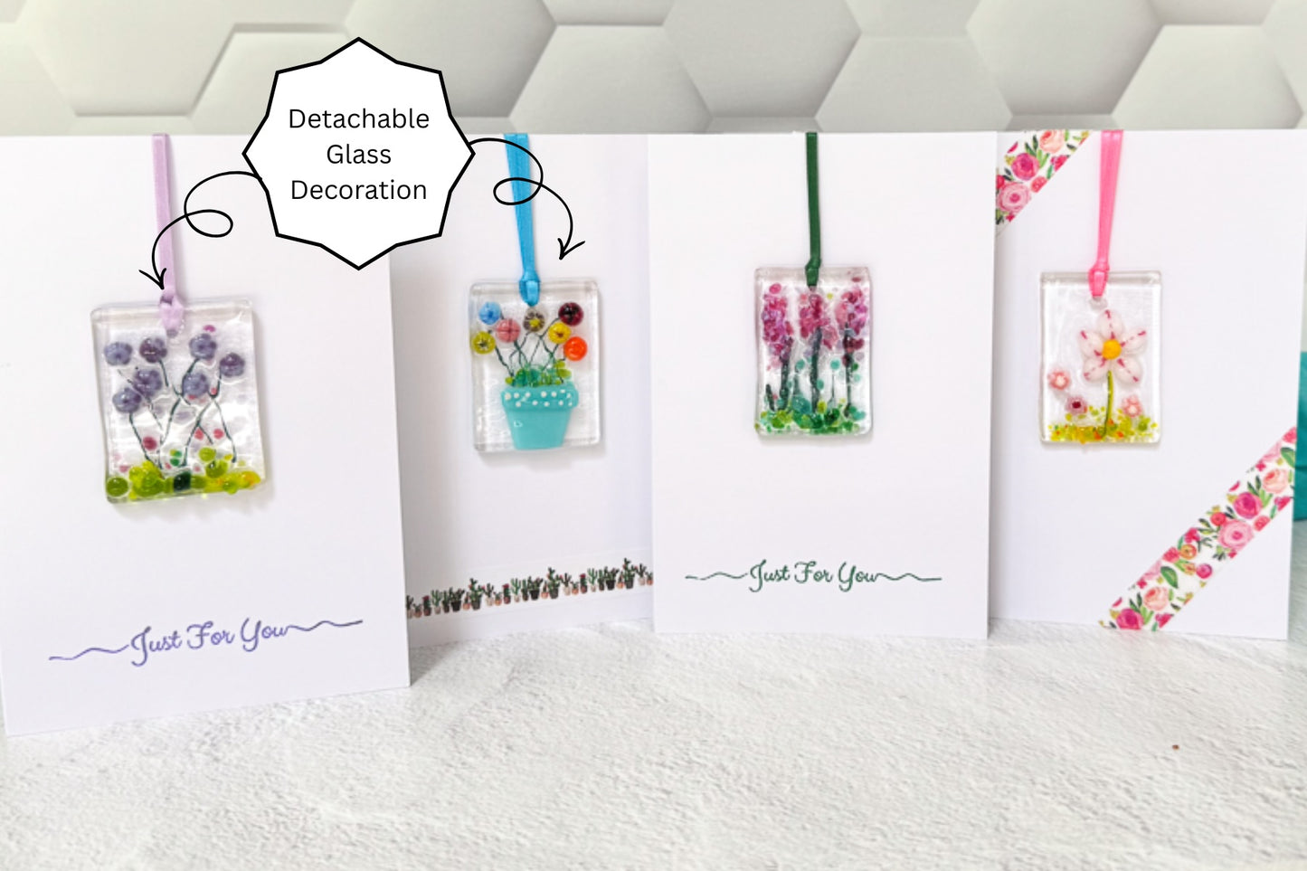 Fused Glass Suncatcher or Magnet Greeting Cards - Premade-4988