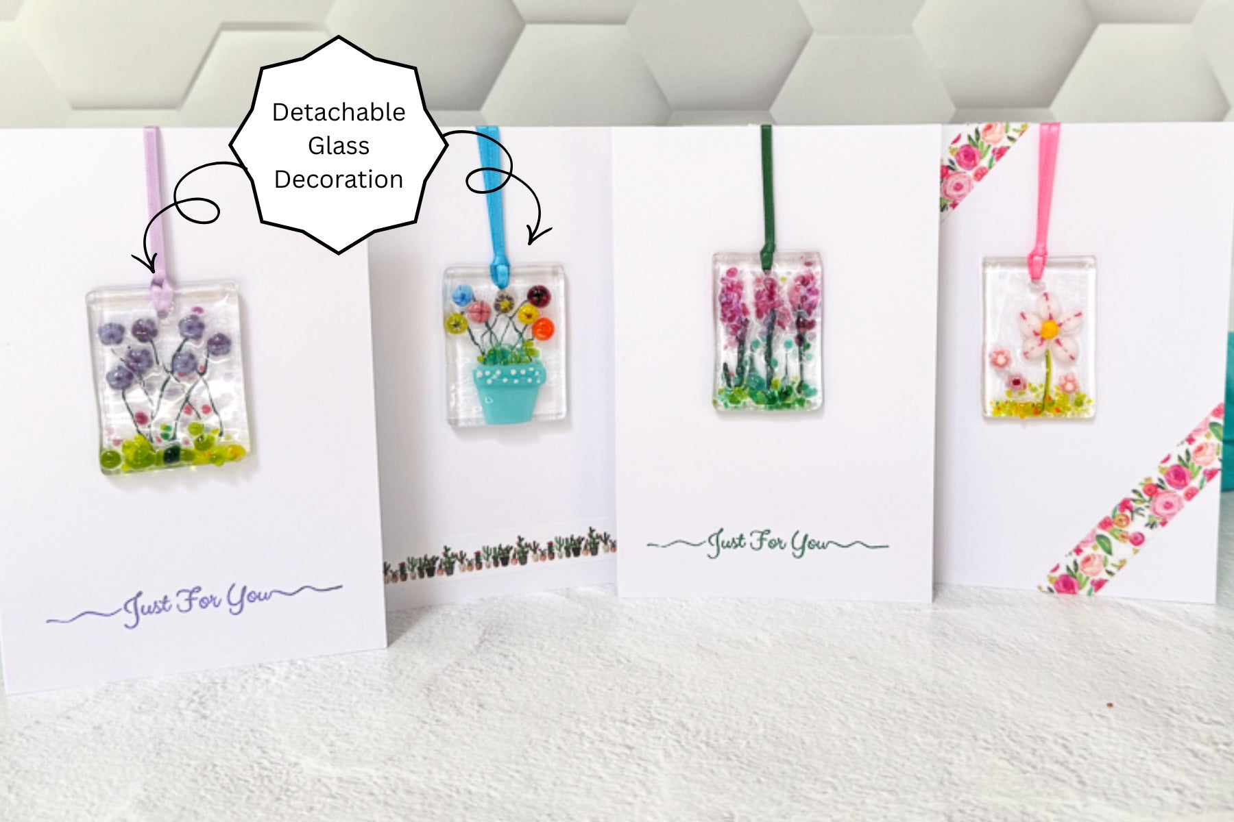 Fused Glass Suncatcher or Magnet Greeting Cards - Premade-4988