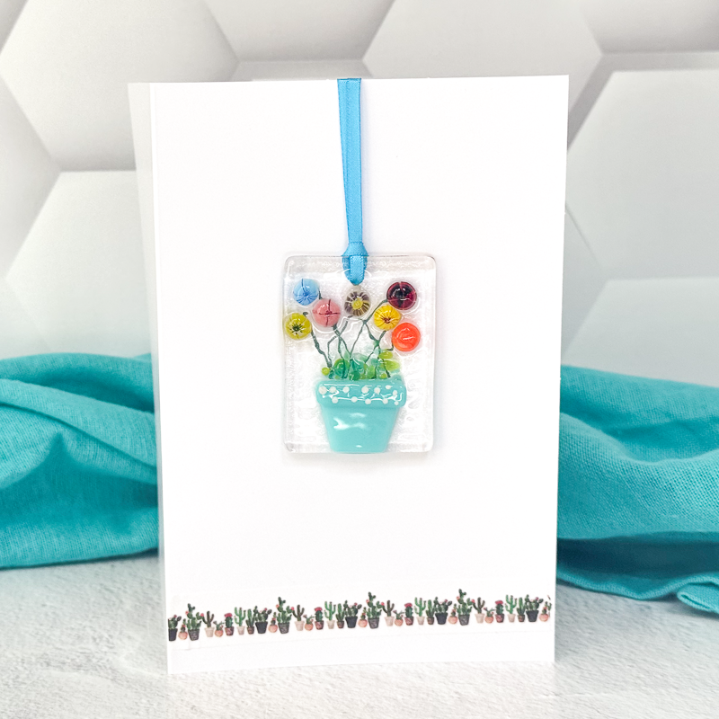 Fused Glass Suncatcher or Magnet Greeting Cards - Premade-4988