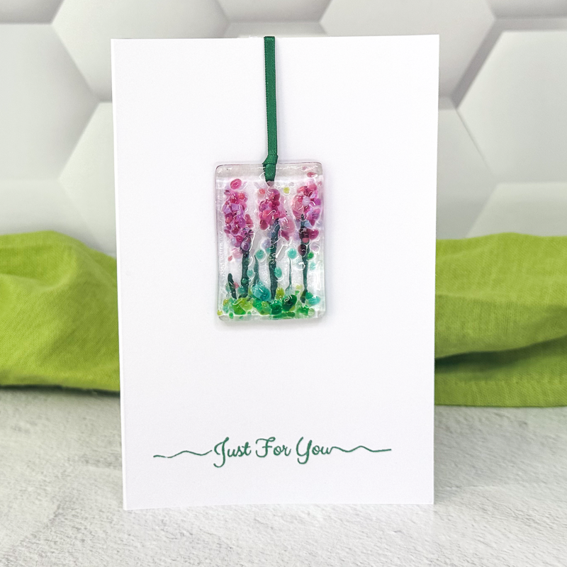Fused Glass Suncatcher or Magnet Greeting Cards - Premade-4988