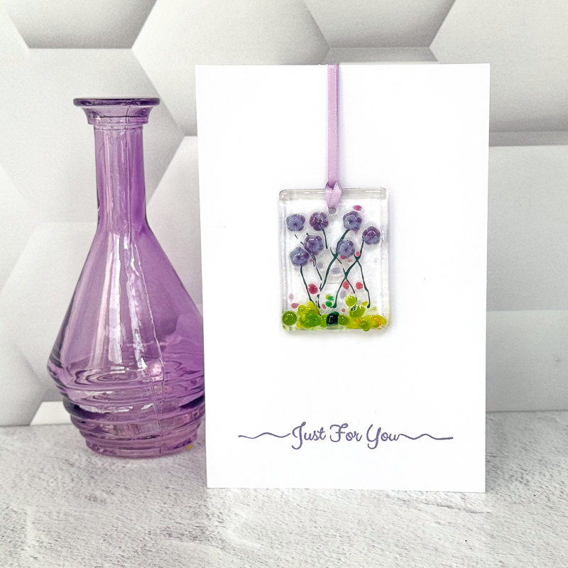 Fused Glass Suncatcher or Magnet Greeting Cards - Premade-4988