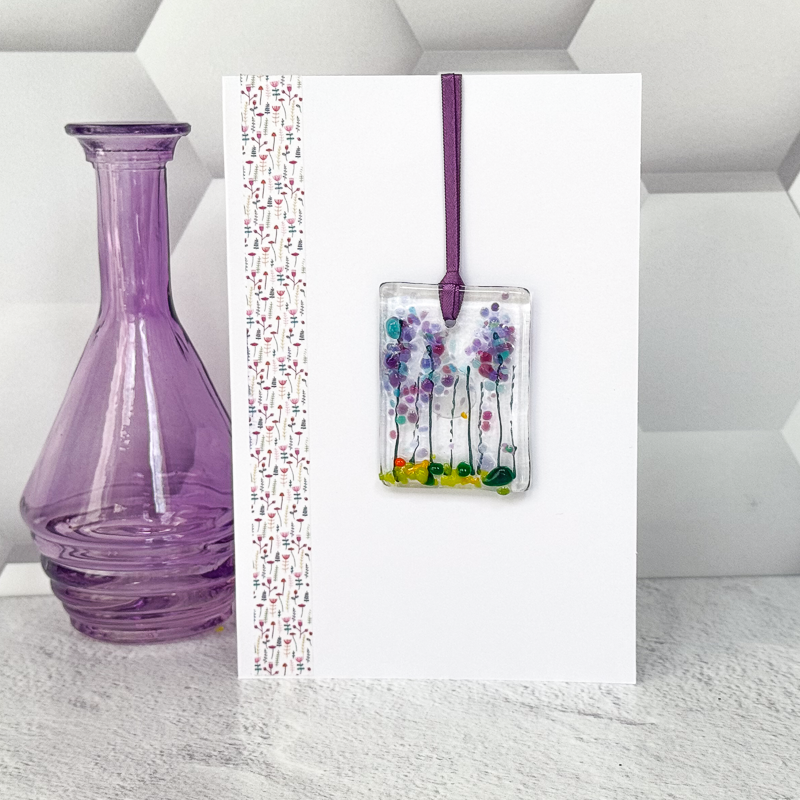 Fused Glass Suncatcher or Magnet Greeting Cards - Premade-4988