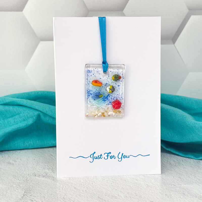 Fused Glass Suncatcher or Magnet Greeting Cards - Premade-4988