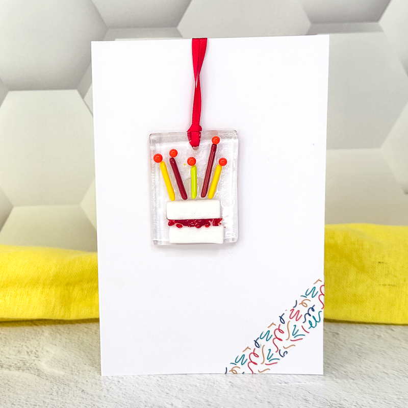 Fused Glass Suncatcher or Magnet Greeting Cards - Premade-4988